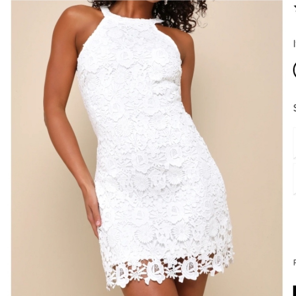 Lulus Love Poem White Lace Mini Dress
